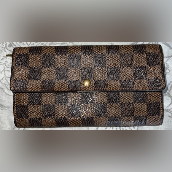 Louis Vuitton Damier Ebene Canvas Long Wallet - Picture 1 of 12